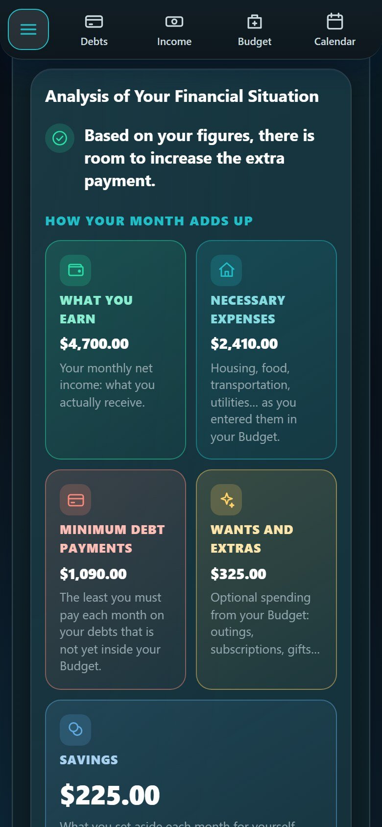Report analysis on a phone